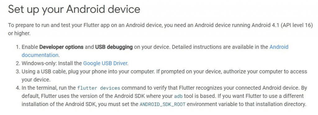 Setting up Android Device