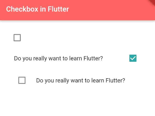 Check Box in Flutter