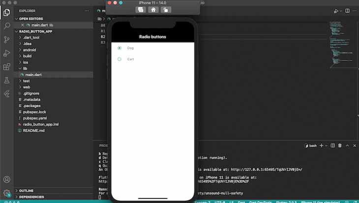 Designing Radio Button in Flutter