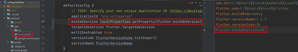 Where is flutter.minsdkversion