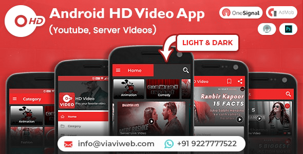 Android HD Video App (YouTube, Server Videos)