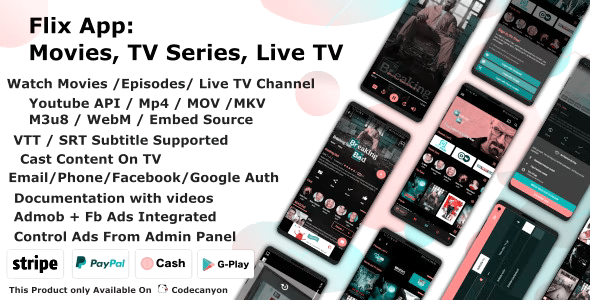 Flix App: Movies, TV Shows, Live TV, and TV Cast