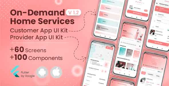 On-Demand Home Services, Business Listing, Booking Flutter UI Business App Template